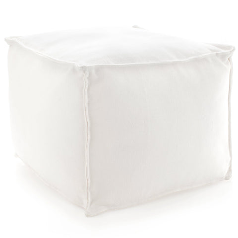 Solid White Indoor/Outdoor Pouf