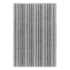 Warren Ticking Navy Woven Wool Custom Rug