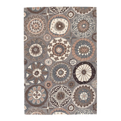 Merry Go Round Neutral Hand Micro Hooked Wool Rug