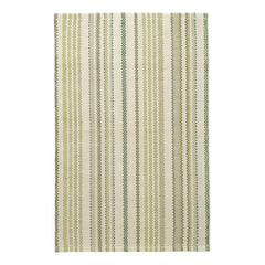 Oslo Stripe Green Handwoven Cotton Rug