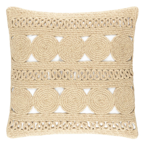 Round Turn Natural Indoor/Outdoor Decorative Pillow Cover