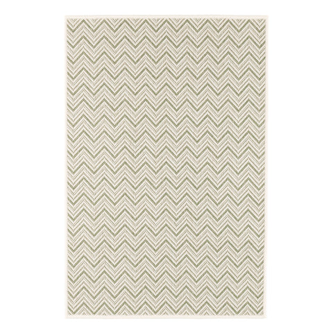 Happy Chevron Sage Woven Indoor/Outdoor Custom Rug