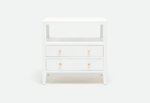 Jarin Designer White Double Nightstand