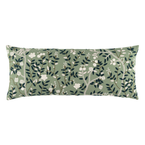 Elise Embroidered Sage Decorative Pillow Cover