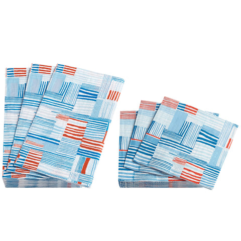 Block Stripe Blue Napkin