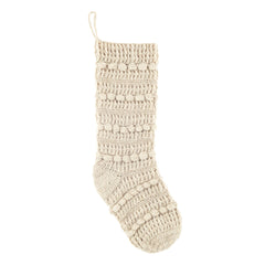 Ivory Wool Knit Stocking