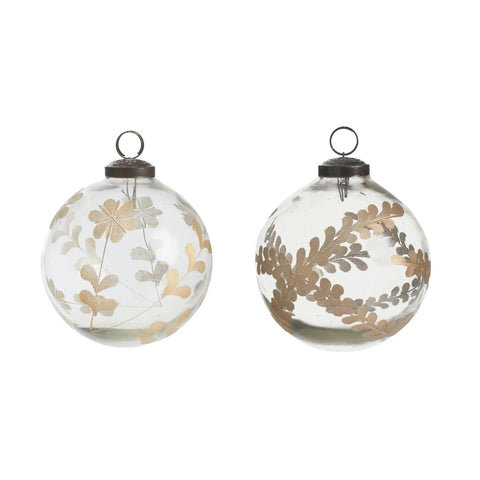 Floral Etched Ornaments Set/2