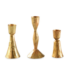 Gold Hand Forged Candle Holders/Set of 3