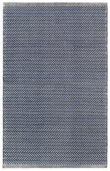Herringbone Handwoven Indoor/Outdoor Rug | Navy/Ivory