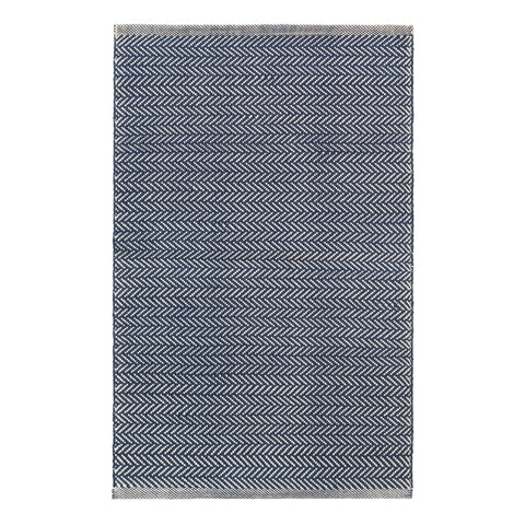 Herringbone Navy/Ivory Handwoven Indoor/Outdoor Rug