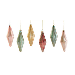 Ribbed Rhombus Ornaments/Set of 6