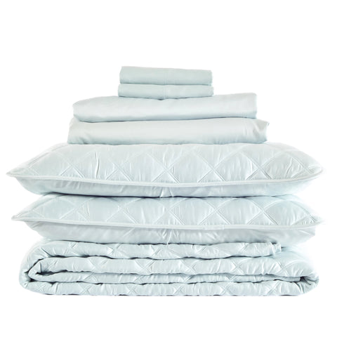 Silken Solid Robin's Egg Blue Core Bedding Bundle